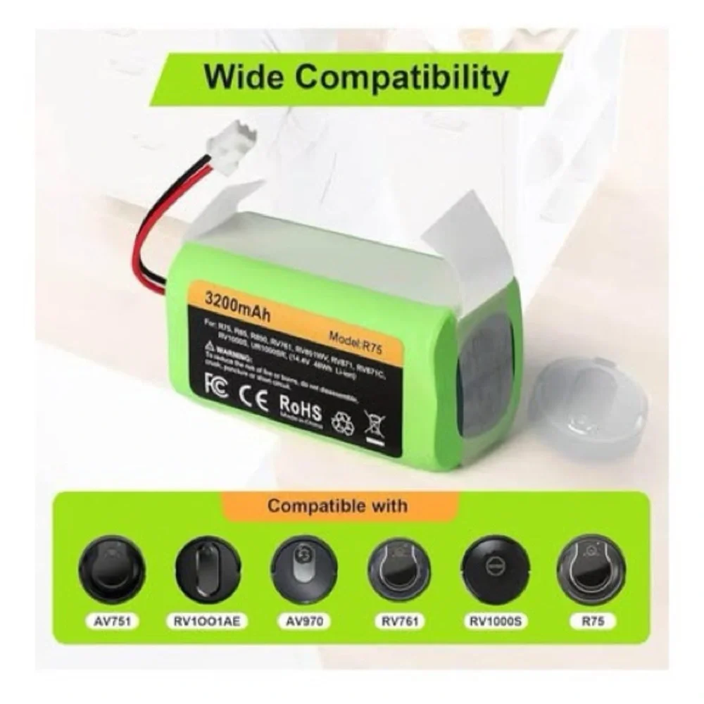 Replacement RVBAT850 Battery (3200mAh, 2-Prong Connector)
